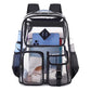 Black Clear Transparent Backpack - Stylish PVC School Bag with Multiple Pockets