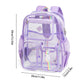 Purple Clear Transparent Backpack - Stylish PVC School Bag with Multiple Pockets