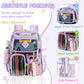 Purple Clear Transparent Backpack - Stylish PVC School Bag with Multiple Pockets