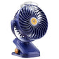 Blue Portable Clip-On Mist Fan - Rechargeable Cooling Fan with Adjustable Spray Modes