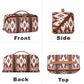 Brown Boho Travel Cosmetic Bag - Large Waterproof Makeup Organizer with Handle