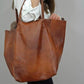 Grey Classic Large PU Leather Bag with Inner Pouch - Elegant and Functional