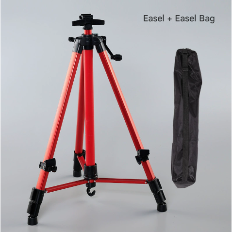 Red Lightweight Adjustable Aluminum Camera Tripod with Carry Bag - Professional Photography Stand
