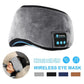 Blue Bluetooth 5.0 Wireless Sleep Eye Mask - Soft Plush Eye Cover with Built-in Speakers (13 x 16.5 x 6 cm)