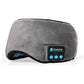 Grey Bluetooth 5.0 Wireless Sleep Eye Mask - Soft Plush Eye Cover with Built-in Speakers (13 x 16.5 x 6 cm)