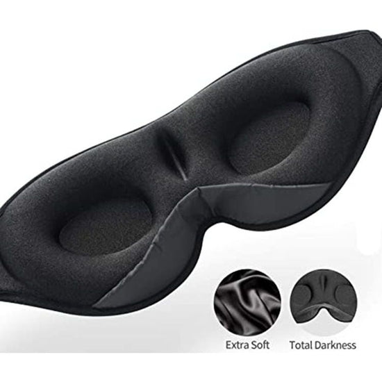 Dark Blue 3D Contoured Bluetooth Sleep Eye Mask - Ultra Soft Wireless Music Mask for Travel, Meditation, and Sleep