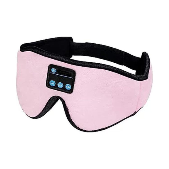 Pink 3D Contoured Bluetooth Sleep Eye Mask - Ultra Soft Wireless Music Mask for Travel, Meditation, and Sleep