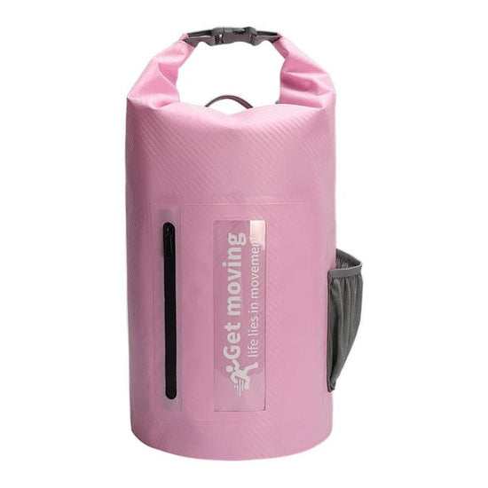 Pink 10L Multifunctional Waterproof Dry Bag Backpack - Roll-Top Outdoor Bag for Water Sports and Travel