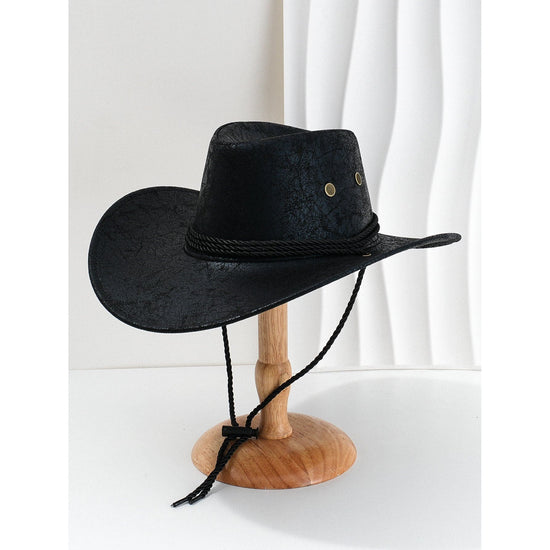 Black Classic Western Cowboy Hat with Wide Brim - Durable and Stylish Design
