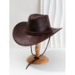 Dark Brown Classic Western Cowboy Hat with Wide Brim - Durable and Stylish Design