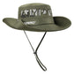Military Green Outdoor UV Protection Wide-Brim Boonie Hat with Mesh Ventilation