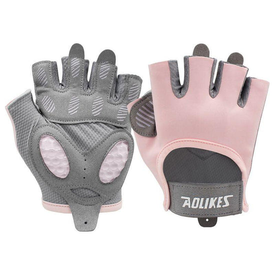 M Pink Breathable Gym Training Gloves with Non-Slip Palm Grip