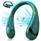 Green Rechargeable 5000mAh Portable Neck Fan with 3-Speed Settings