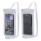 White Four Pieces Per Set Waterproof Phone Pouch with Clear Touchscreen Window and Lanyard