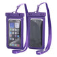 Purple Four Pieces Per Set Waterproof Phone Pouch with Clear Touchscreen Window and Lanyard