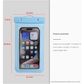Light Blue Four Pieces Per Set Waterproof Phone Pouch with Clear Touchscreen Window and Lanyard