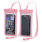 Pink Four Pieces Per Set Waterproof Phone Pouch with Clear Touchscreen Window and Lanyard