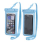 Blue Four Pieces Per Set Waterproof Phone Pouch with Clear Touchscreen Window and Lanyard