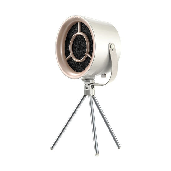 White Portable Retro-Style Desktop Air Purifier with Tripod Stand