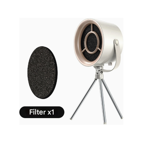 White With a Filter Portable Retro-Style Desktop Air Purifier with Tripod Stand