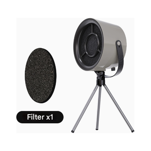 Grey With a Filter Portable Retro-Style Desktop Air Purifier with Tripod Stand