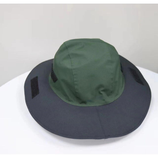 Marine Green Outdoor Waterproof Wide-Brim Rain Hat - Heavy-Duty Rain Protection