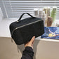 Black Elegant Glitter Cosmetic Bag with Zipper and Handle