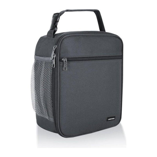 Grey Set of 2 Handheld Insulated Lunch Bags for Food Storage