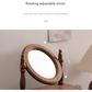 Square-shaped Wooden Tabletop Vanity Mirror, Elegant Design