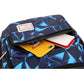 Blue Stylish 3-Piece Backpack Set with Unique Geometric Design