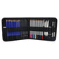 Blue 40-Piece Drawing Pencil Set, Professional Art Kit in Convenient Storage Case