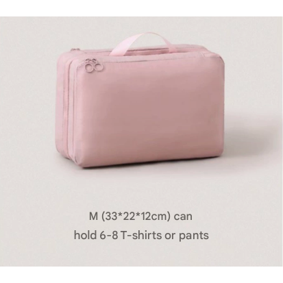 Pink Multifunctional Compact Travel Organizer Bag Stores 6-8 Essentials for Easy Access