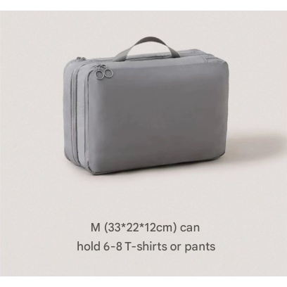 Grey Multifunctional Compact Travel Organizer Bag Stores 6-8 Essentials for Easy Access