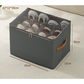 Grey Multi-Compartment Shoe Organizer Storage Box - Space-Saving and Convenient for Closet Organization