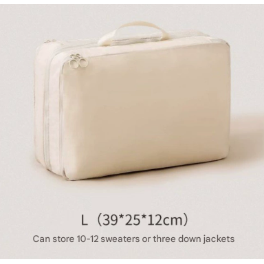 Beige Big Size Multifunctional Compact Travel Organizer Bag Stores 6-8 Essentials for Easy Access