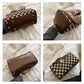 Black Checkered Cosmetic Bag with Handle - Stylish, Compact, and Practical for Travel