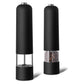 Black Elegant Red Electric Salt and Pepper Grinder - Modern and Compact for Effortless Seasoning