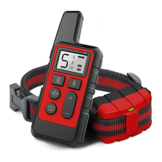 Red Remote Dog Training Collar with Adjustable  Vibration - Rechargeable, Waterproof, 2 Channels for Small to Large Dogs