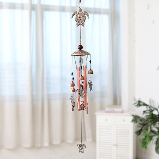 Vintage Turtles Wind Chime - 95cm Length, Antique Bronze Finish, Charming Outdoor Decor