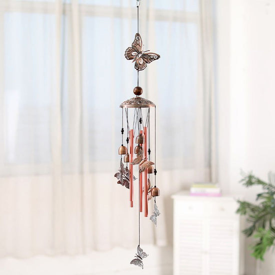 Vintage Dragonflies Wind Chime - 95cm Length, Antique Bronze Finish, Charming Outdoor Decor