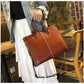Brown Elegant Leather Handbag - Stylish Brown Tote with Adjustable Strap, Spacious and Durable