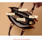 Black Elegant Leather Handbag - Stylish Brown Tote with Adjustable Strap, Spacious and Durable