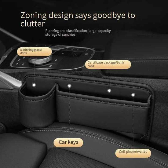 2 PCS Brown-right Car Seat Gap Storage Box - Practical Car Organizer, Gap Filler for Easy Access and Extra Storage