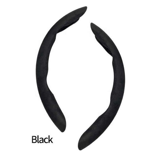 2 PCS Black Steering Wheel Cover - Soft and Comfortable, Fits 38cm Diameter Steering Wheels