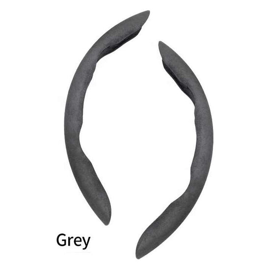 2 PCS Grey Steering Wheel Cover - Soft and Comfortable, Fits 38cm Diameter Steering Wheels