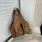 Brown Trendy Large Capacity Soft Leather Bag - Women&