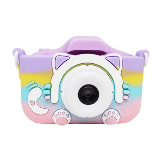 Colorful Cat Cute Kids Digital Camera - Cat-Themed HD Camera with 32GB Memory Card