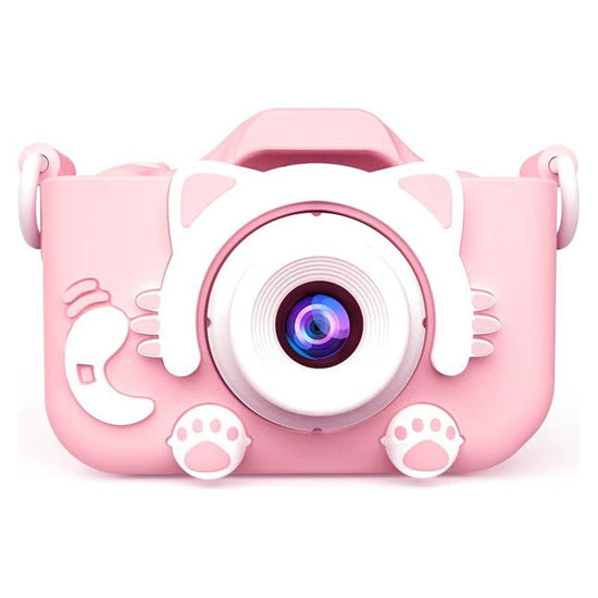 Pink Cat Cute Kids Digital Camera - Cat-Themed HD Camera with 32GB Memory Card