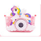 Pink Unicorn Motifs Cute Kids Digital Camera - Cat-Themed HD Camera with 32GB Memory Card