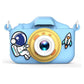 Blue Astronaut Motifs Cute Kids Digital Camera - Cat-Themed HD Camera with 32GB Memory Card